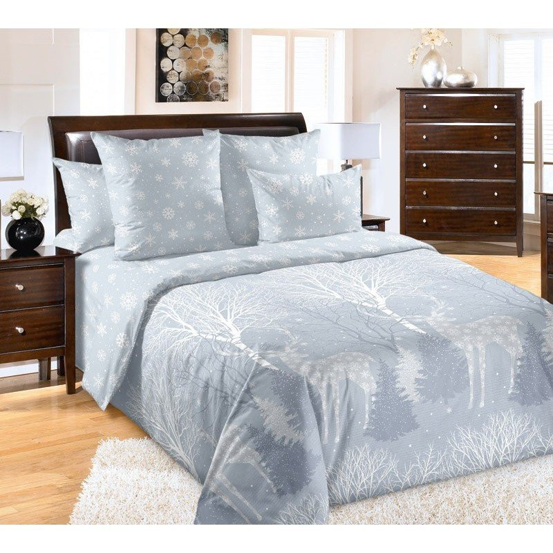 

Комплект белья Текс-Дизайн перкаль Снежная долина 2 спальный с европростыней арт. 228457, Снежная долина