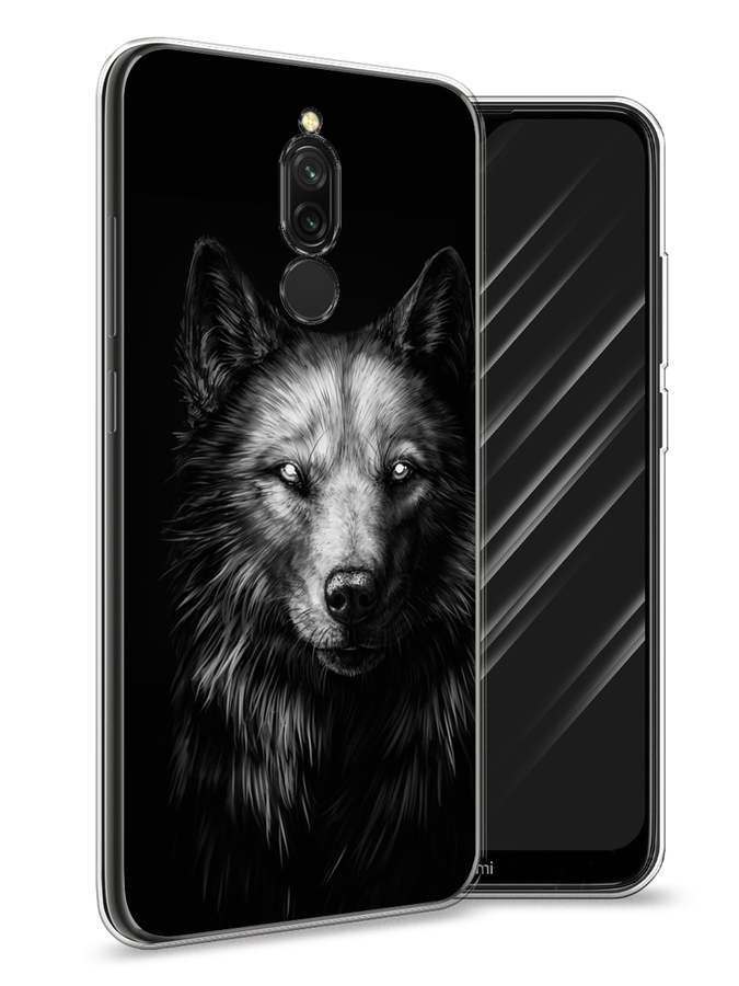

Чехол Awog на Xiaomi Redmi 8 "Волк черно белый", Разноцветный, 37150-1