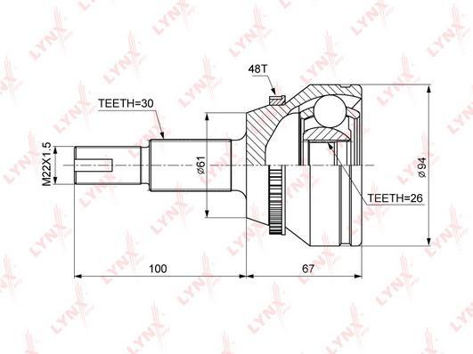 

ШРУС наруж.TOYOTA CAMRY(V40) 3.5 06=>, LEXUS RX330 03-05 / RX350 06-08