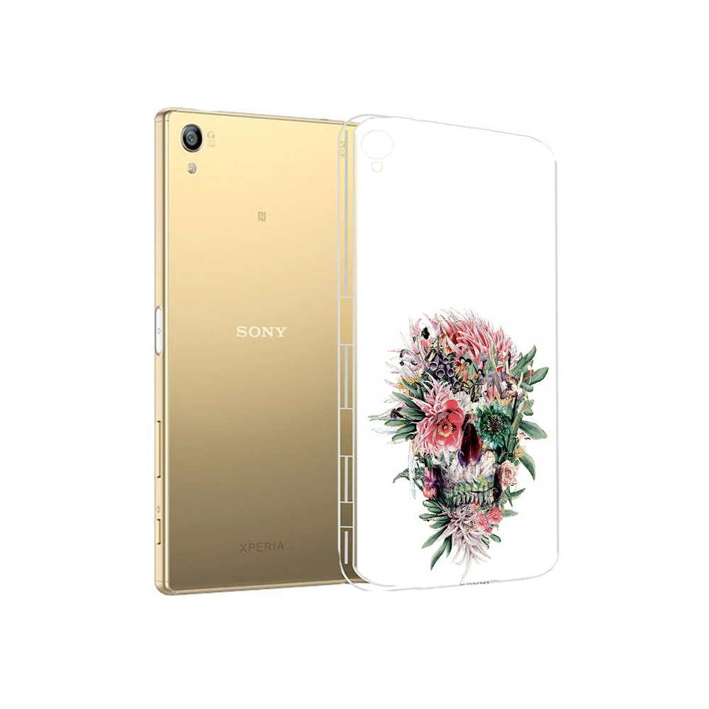 

Чехол MyPads Tocco для Sony Xperia Z5 Premium череп из цветов (PT23243.222.677), Прозрачный, Tocco