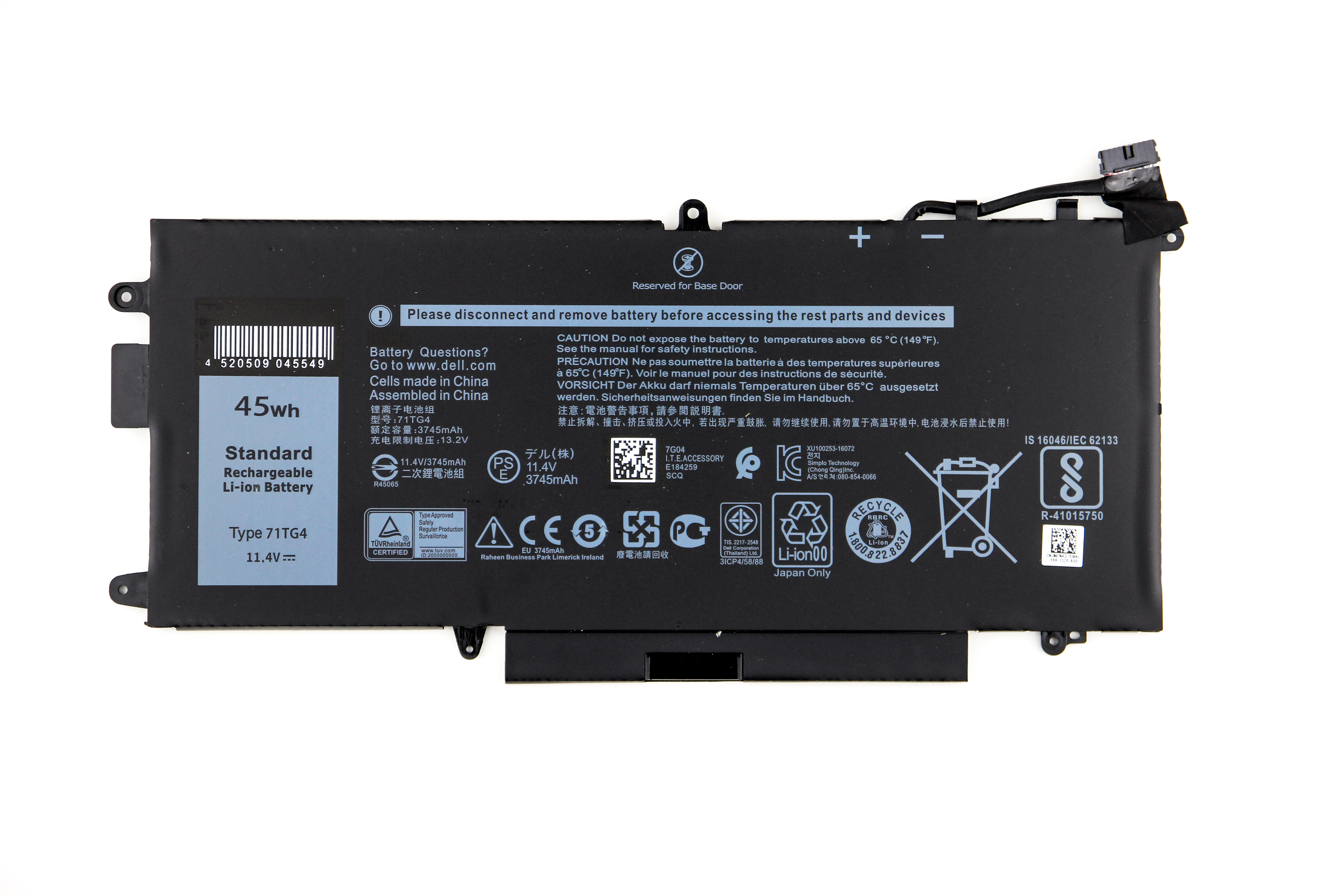 

Аккумулятор для ноутбука Dell Latitude 5289 L3180 3189 7280 ORG (11.4V 3745mAh)