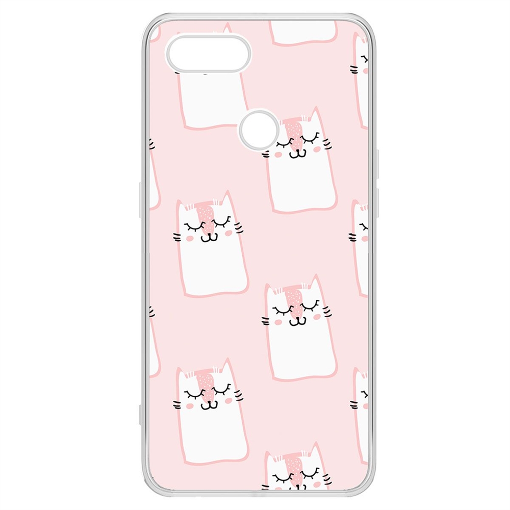 

Чехол-накладка Krutoff Котики паттерн для OPPO A12/A11k/A7/A5s, Разноцветный