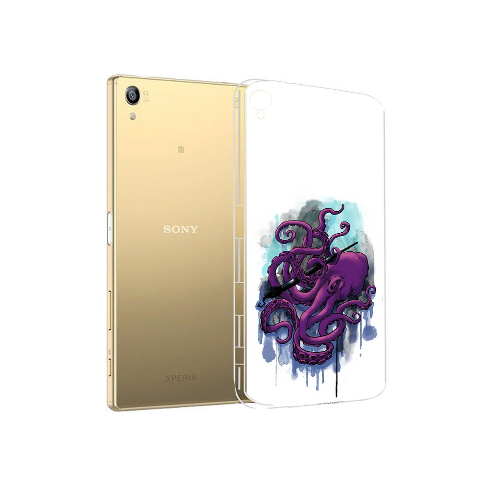 

Чехол MyPads Tocco для Sony Xperia Z5 Premium фиолетовый осьминог (PT23243.222.658), Прозрачный, Tocco
