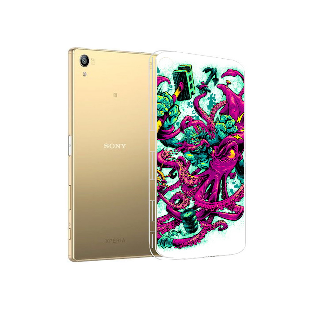 

Чехол MyPads Tocco для Sony Xperia Z5 Premium фиолетовый кракен (PT23243.222.657), Прозрачный, Tocco