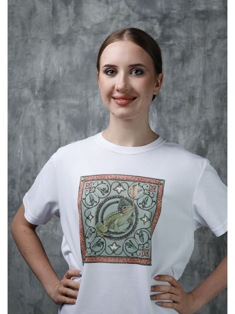 Футболка женская Русские идут FWRI081 белая XS