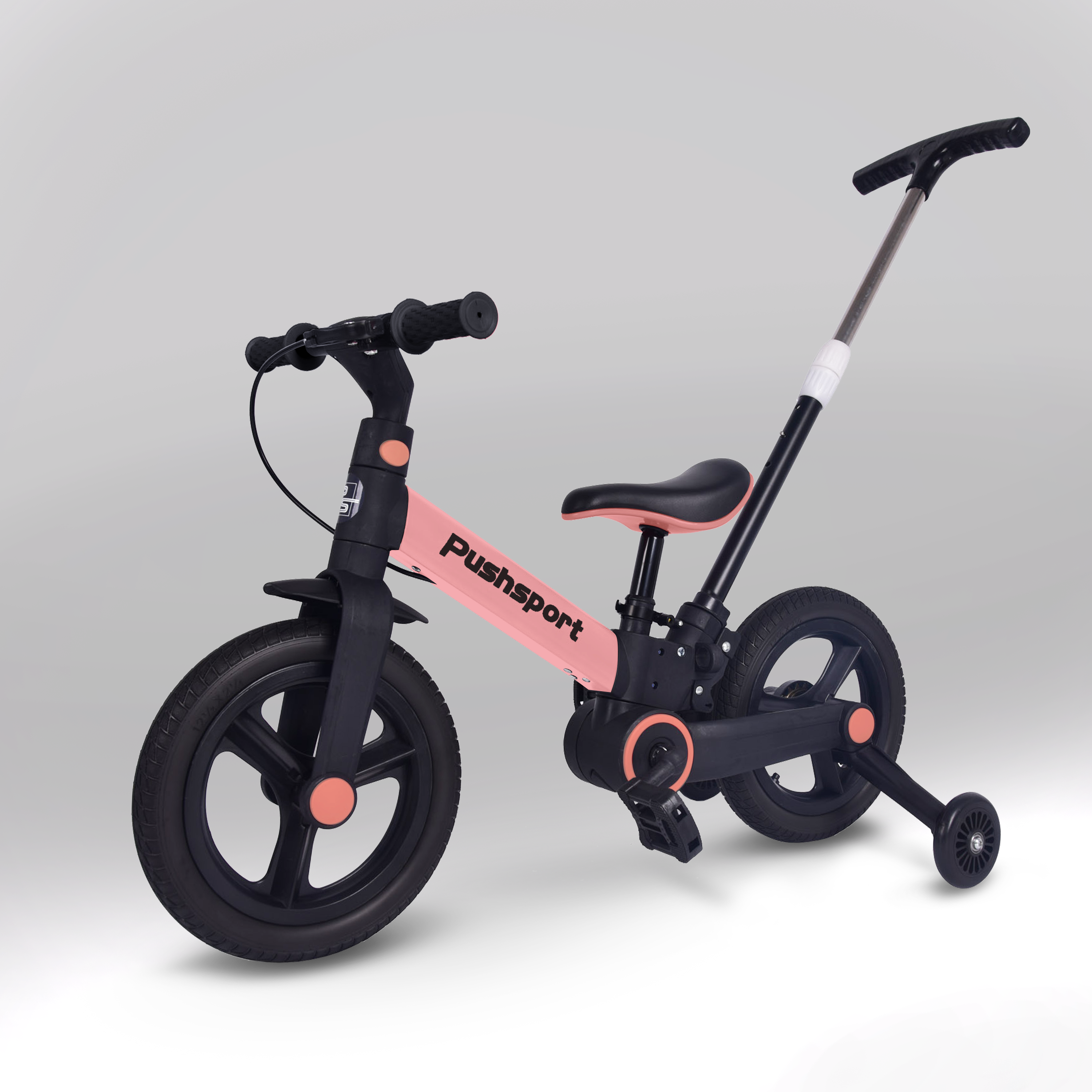 Детский двухколесный велосипед Pushsport розовый