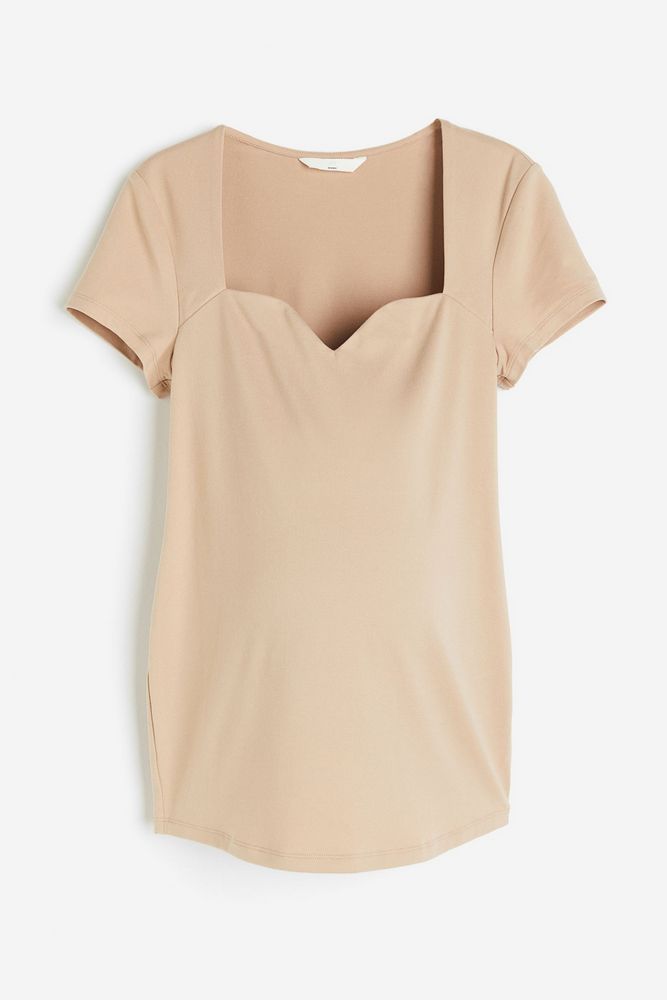 

Футболка женская H&M 1116295 бежевая 2XL, Бежевый, 1116295
