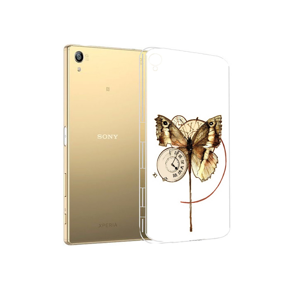 Чехол MyPads Tocco для Sony Xperia Z5 Premium старинные часы с бабочкой (PT23243.222.622)