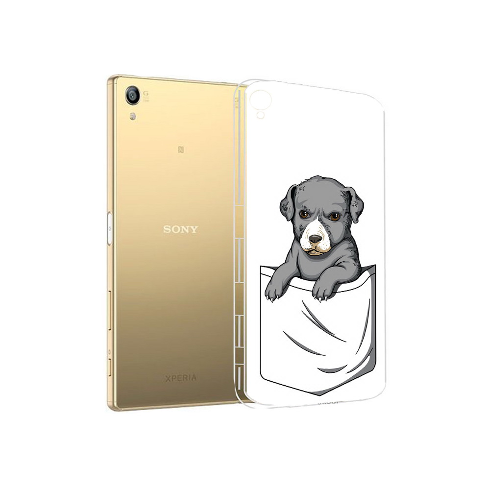 

Чехол MyPads Tocco для Sony Xperia Z5 Premium собачка в кармане (PT23243.222.611), Прозрачный, Tocco