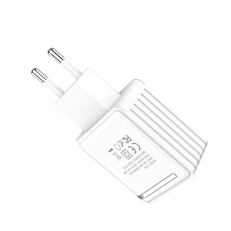 фото Сетевое зарядное устройство hoco c39a-1w2usb, white