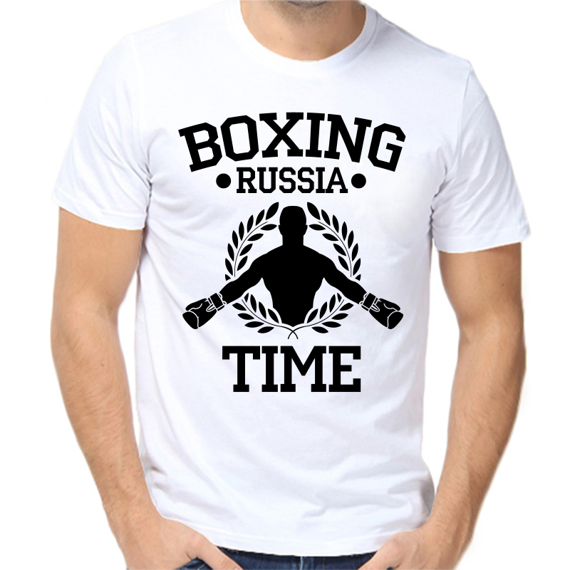 

Футболка мужская белая 46 р-р boxing russia time, Белый, fm_boxing_russia_time