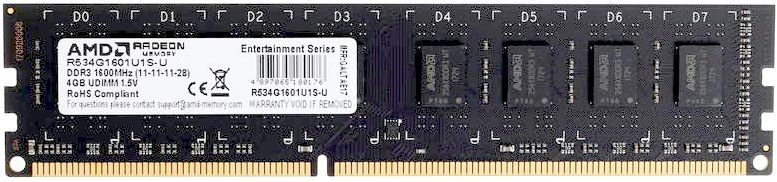 

Оперативная память AMD Radeon R9 Gamers Series DDR3 1x4Gb, 1600MHz (R534G1601U1S)