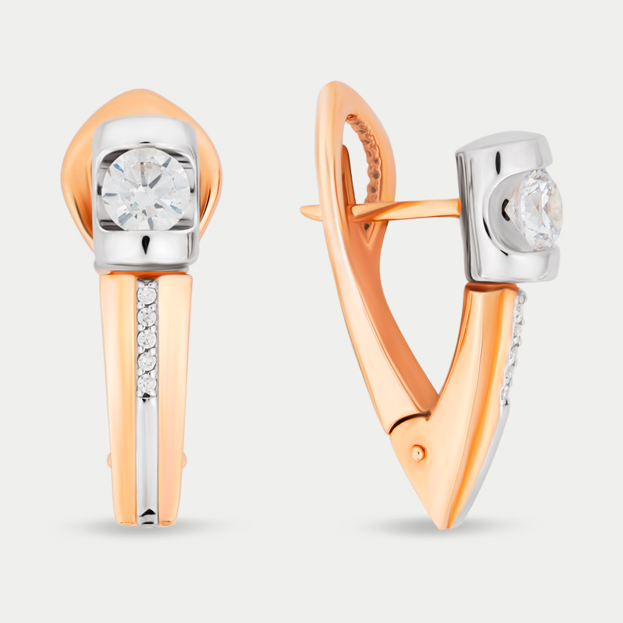 

Серьги из розового золота Delta дф120010, фианит, дф120010