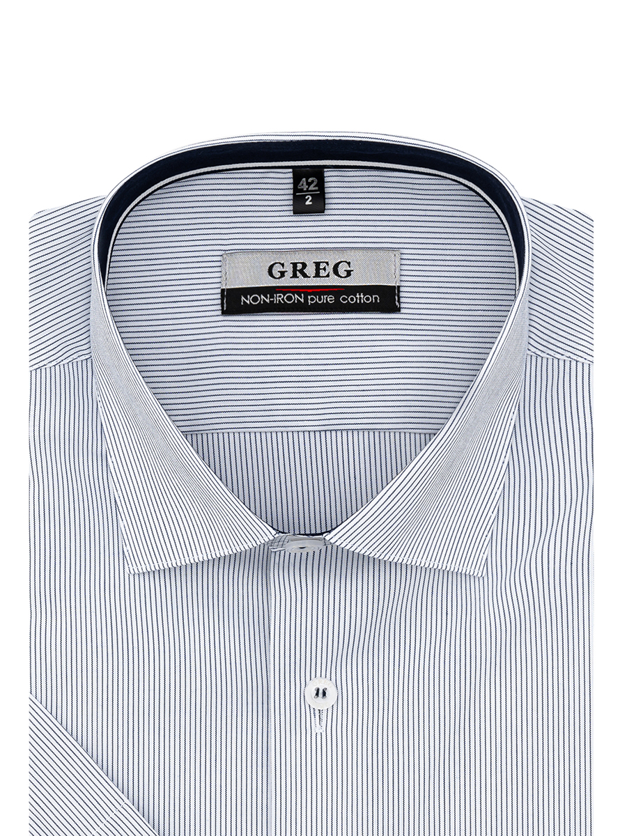 

Рубашка мужская Greg 00-00000302 белая 38, Голубой, 00-00000302
