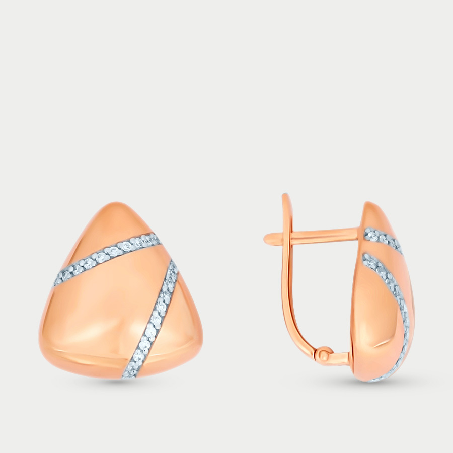 

Серьги из розового золота Династия 900232-1102, фианит, 900232-1102