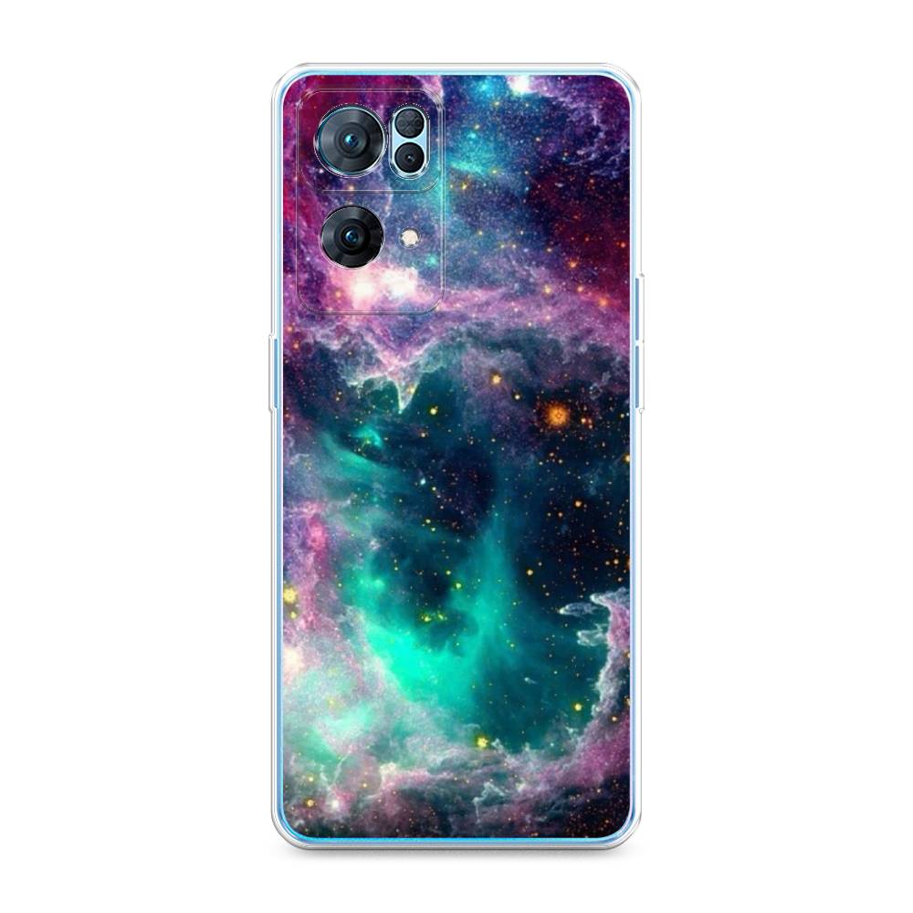 

Чехол на Oppo Reno 7 Pro "Звездные облака", Розовый;бежевый, 258250-2