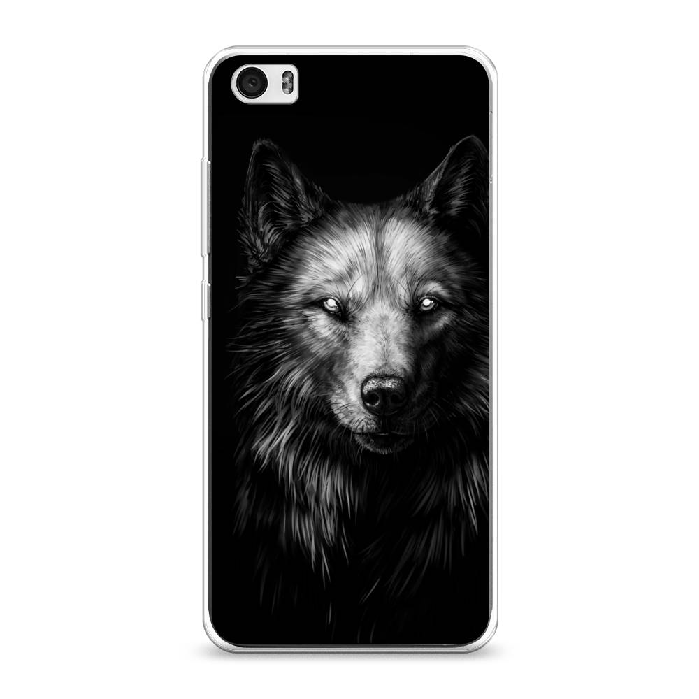 фото Силиконовый чехол "волк черно белый" на xiaomi mi5 awog