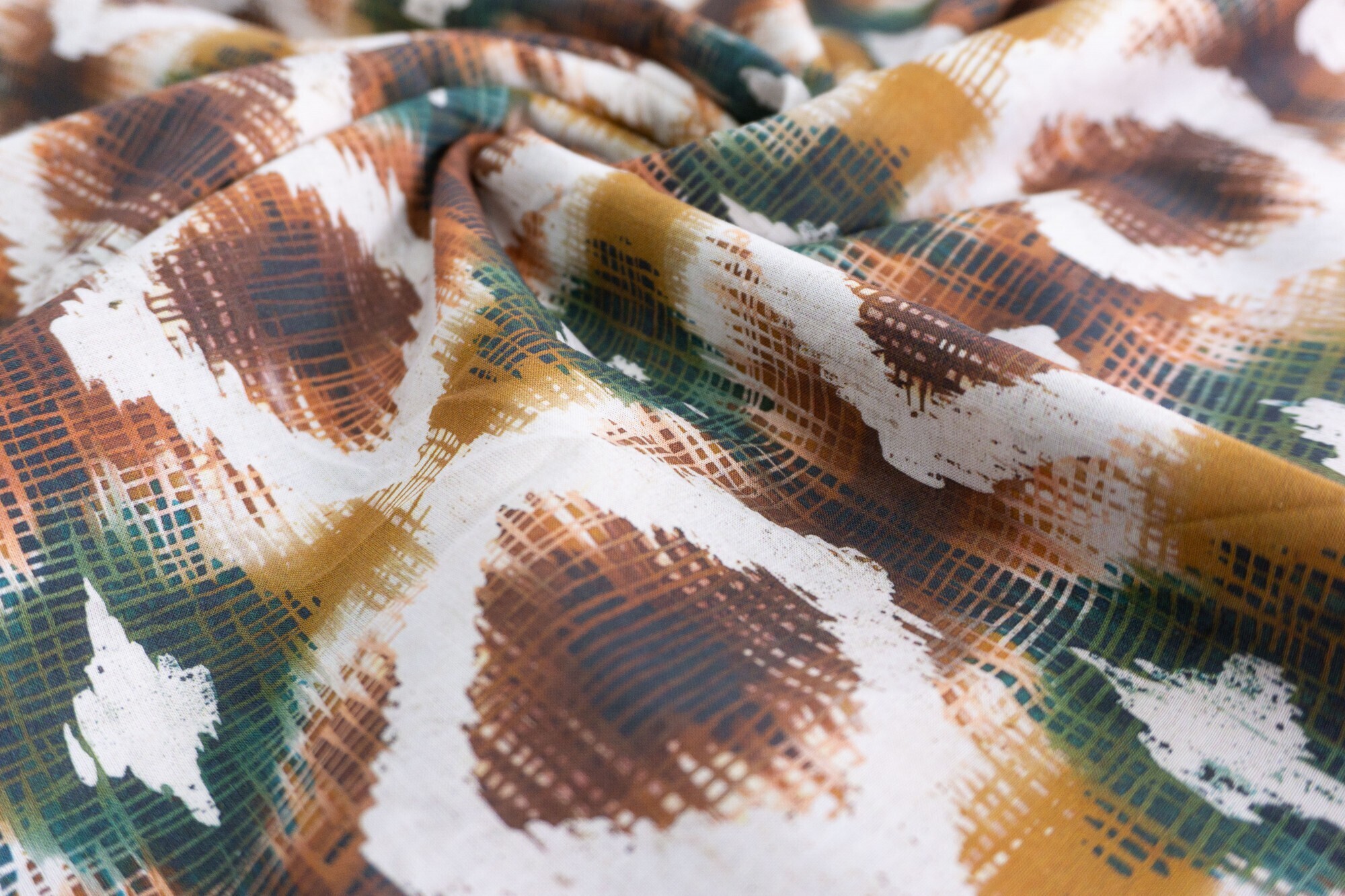 

Ткань UNOFABRIC 2200532673910-O хлопок поплин этно ромбы 0,96м 96x140 см, Коричневый