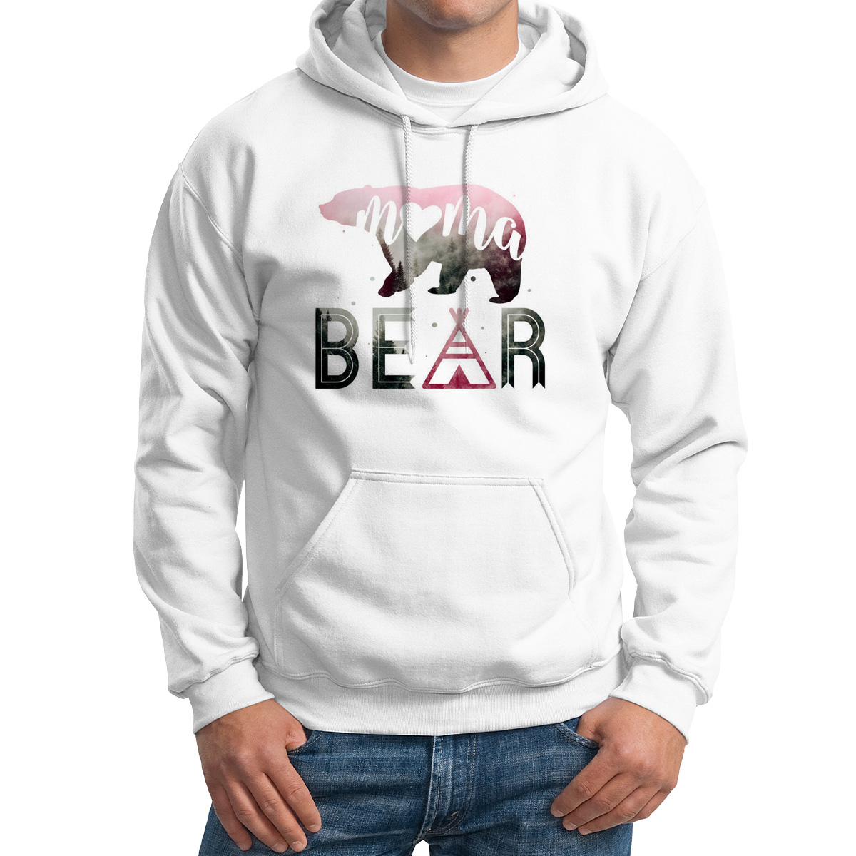 

Худи унисекс CoolPodarok Семья Мама BEAR Мама медведь белое 54 RU, Белый, M0151763