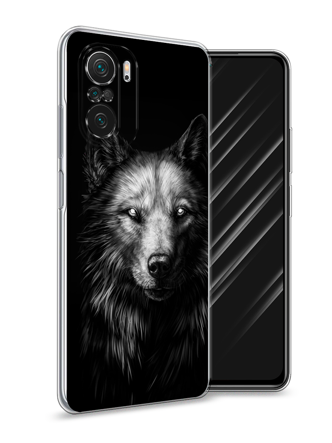

Чехол Awog на Poco F3/Redmi K40/Mi 11i "Волк черно белый", Разноцветный, 312650-1
