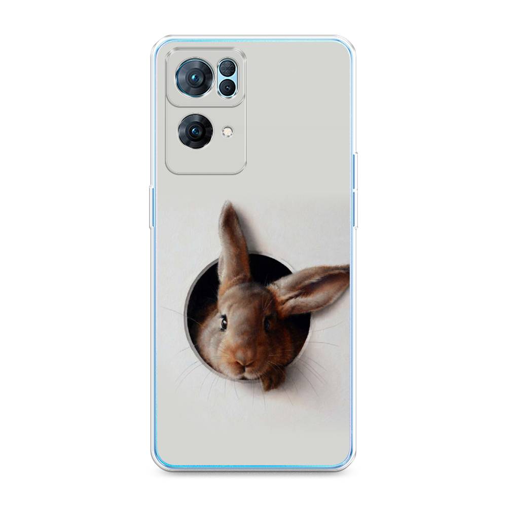 

Чехол на Oppo Reno 7 Pro "Любопытный кролик", Серый;коричневый, 258250-1