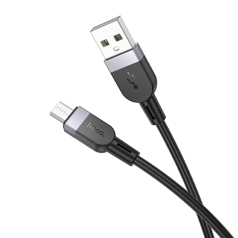 

Дата-кабель USB 2.4A для micro USB Hoco X109 силикон 1м Black, X109m
