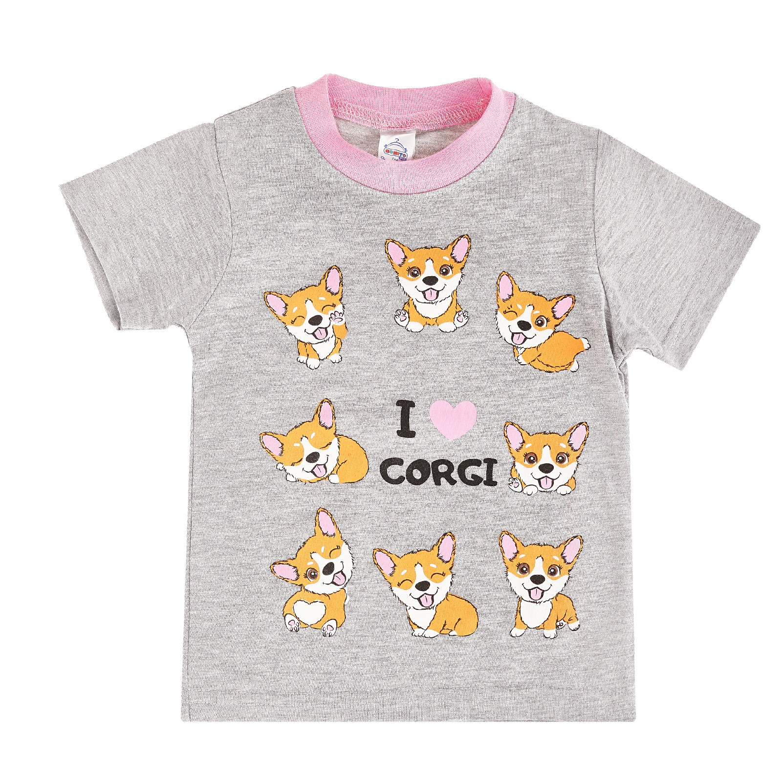 

Футболка детская Bonito kids BK001D цв. серый меланж р. 92, BK001D
