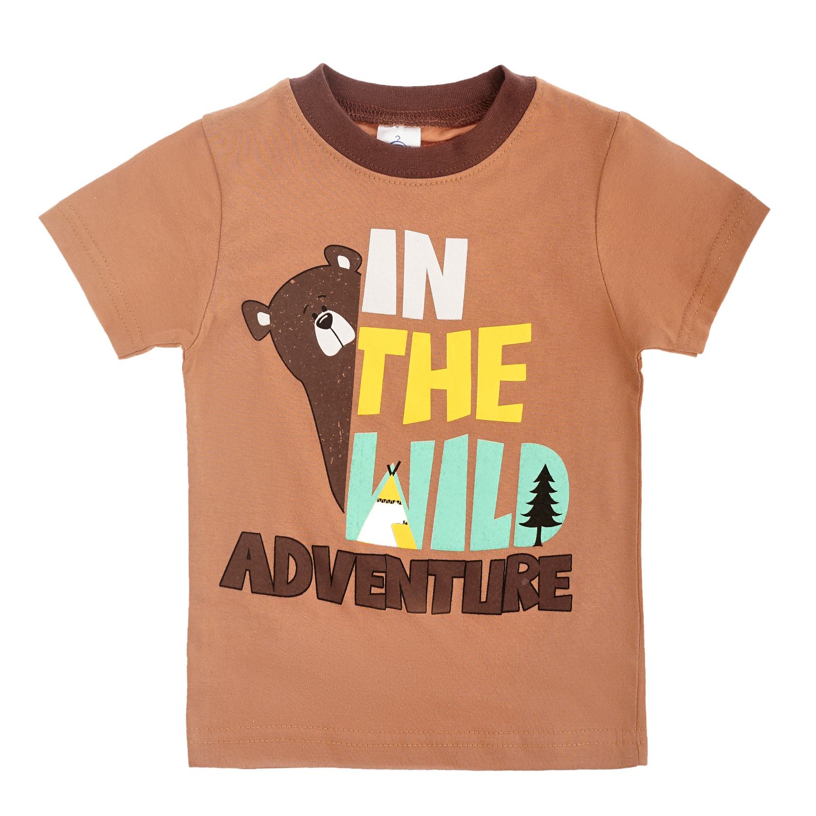 

Футболка детская Bonito kids BK001M цв. коричневый р. 104, BK001M