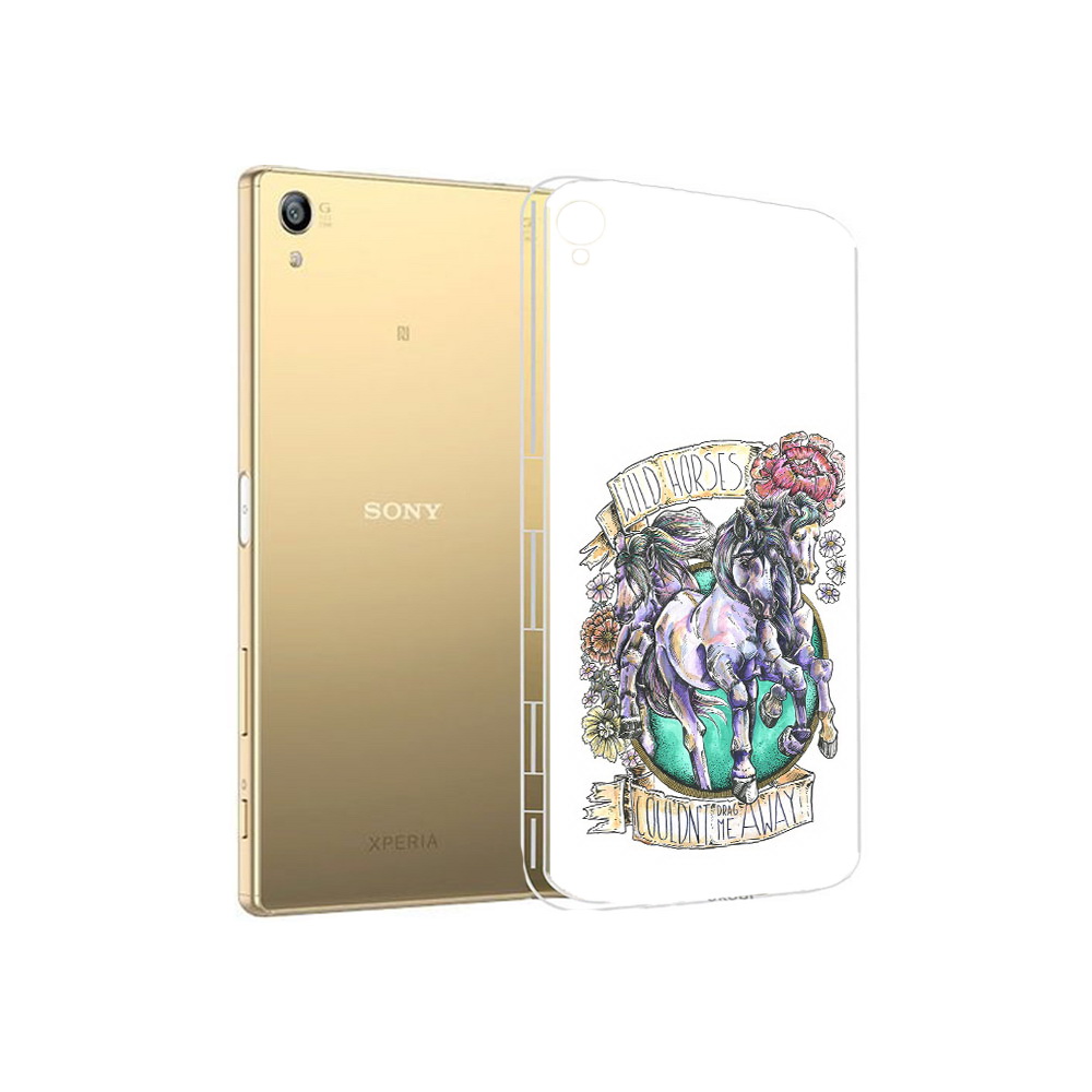 

Чехол MyPads Tocco для Sony Xperia Z5 Premium рисунок коней в цветах (PT23243.222.582), Прозрачный, Tocco