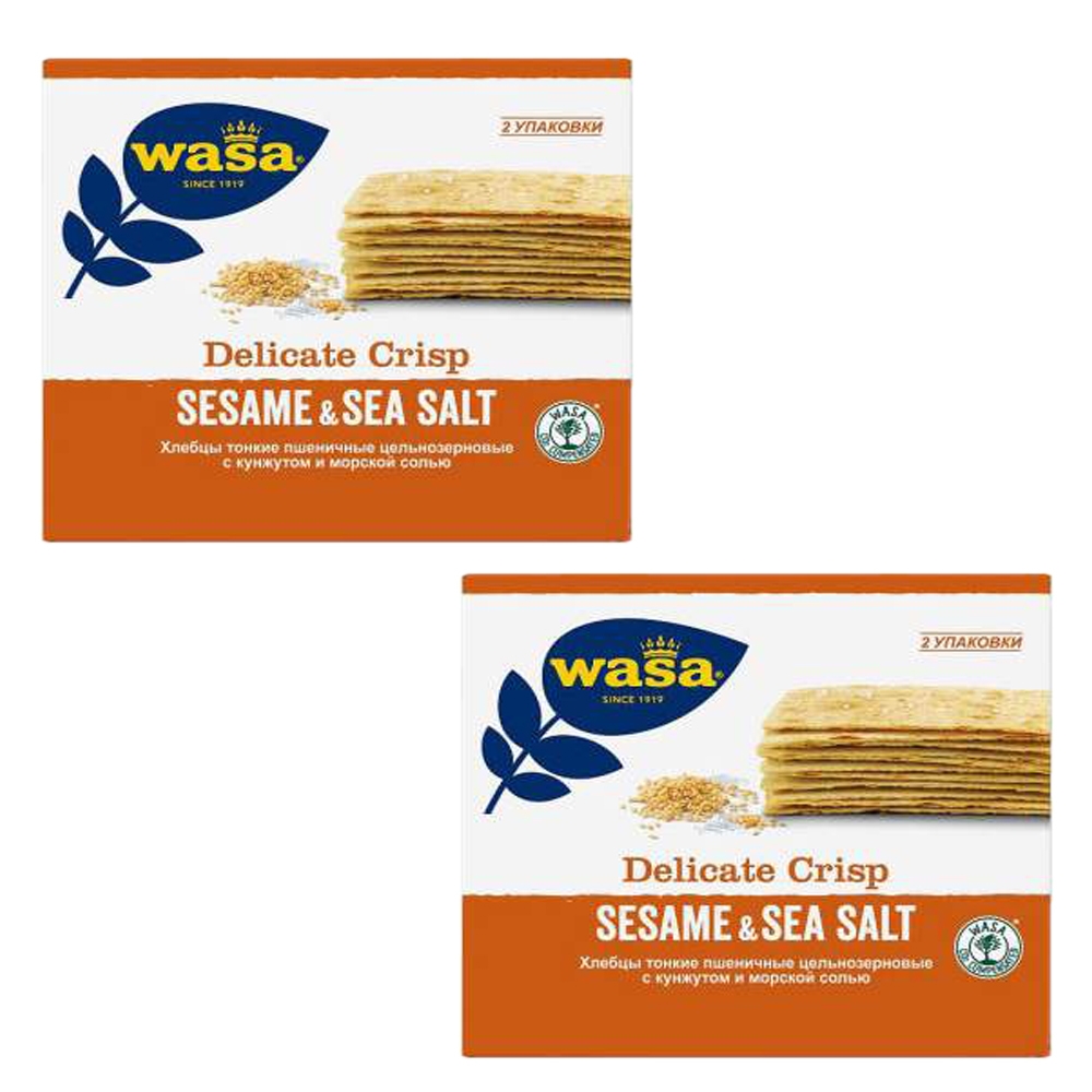 Хлебцы Wasa тонкие Delicate Crisp Sesame&sea salt, 190г х 2шт