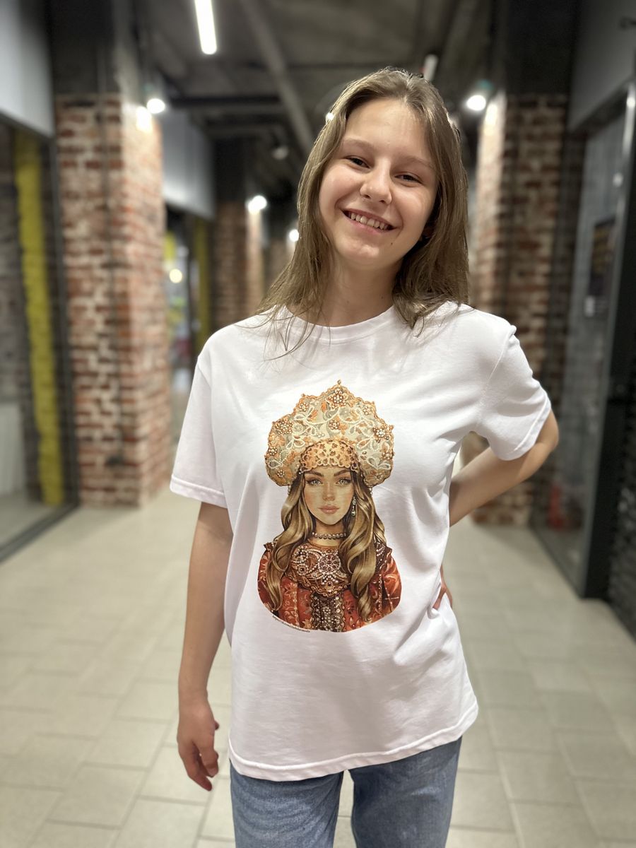 Футболка детская Русские идут FRID 01, белый, 128