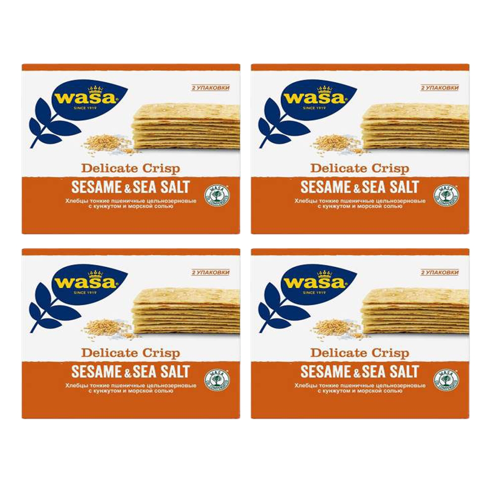 Хлебцы Wasa тонкие Delicate Crisp Sesame&sea salt, 190г х 4шт