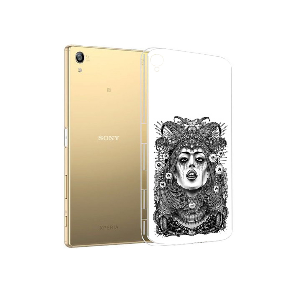 

Чехол MyPads Tocco для Sony Xperia Z5 Premium портрет девушки черно белый, Прозрачный, Tocco