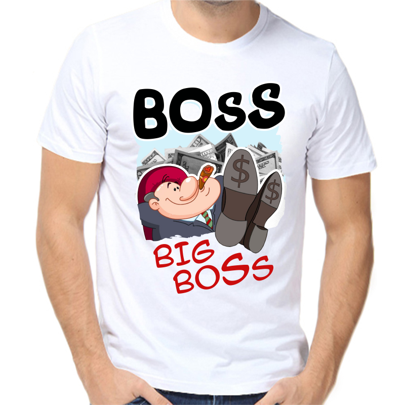 

Футболка мужская белая 70 р-р boss big boss, Белый, fm_boss_big_boss