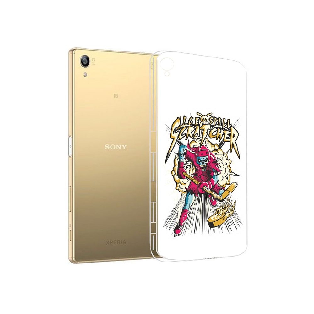 

Чехол MyPads Tocco для Sony Xperia Z5 Premium нарисованный скелет хоккеист, Прозрачный, Tocco