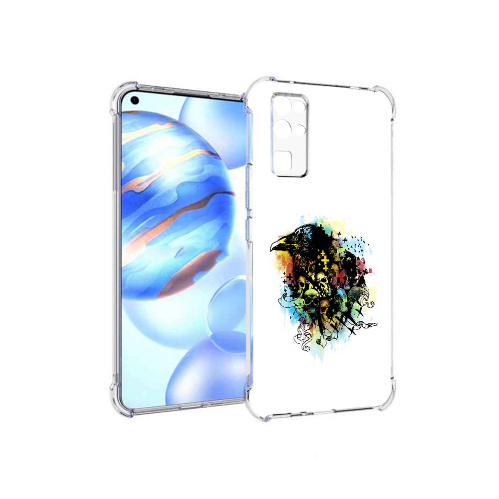 

Чехол MyPads Tocco для Honor 30 ворон и черепа (PT147988.19.273), Прозрачный, Tocco