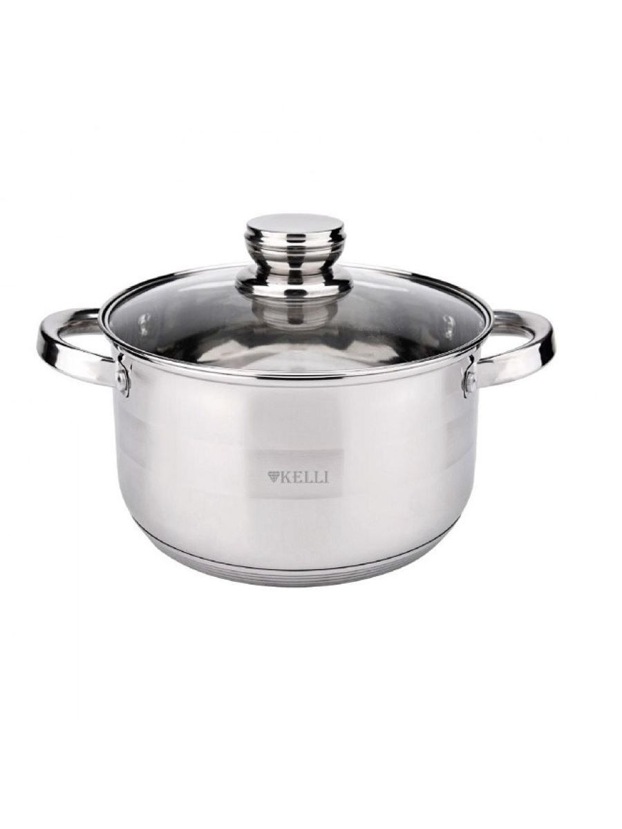 

Кастрюля Kelli KL-4724-18, 2.7 л, с крышкой из нержавеющей стали, Серебристый, KL-4724-18