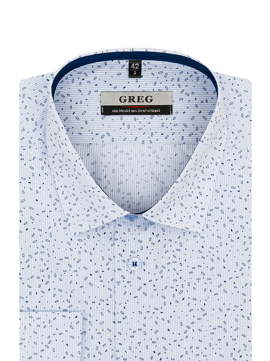 

Рубашка мужская Greg 00-00004193 голубая 38, Голубой, 00-00004193