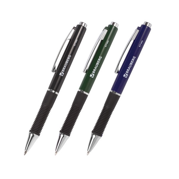 

Ручка шариковая автоматическая с грипом BRAUBERG Style 12 шт