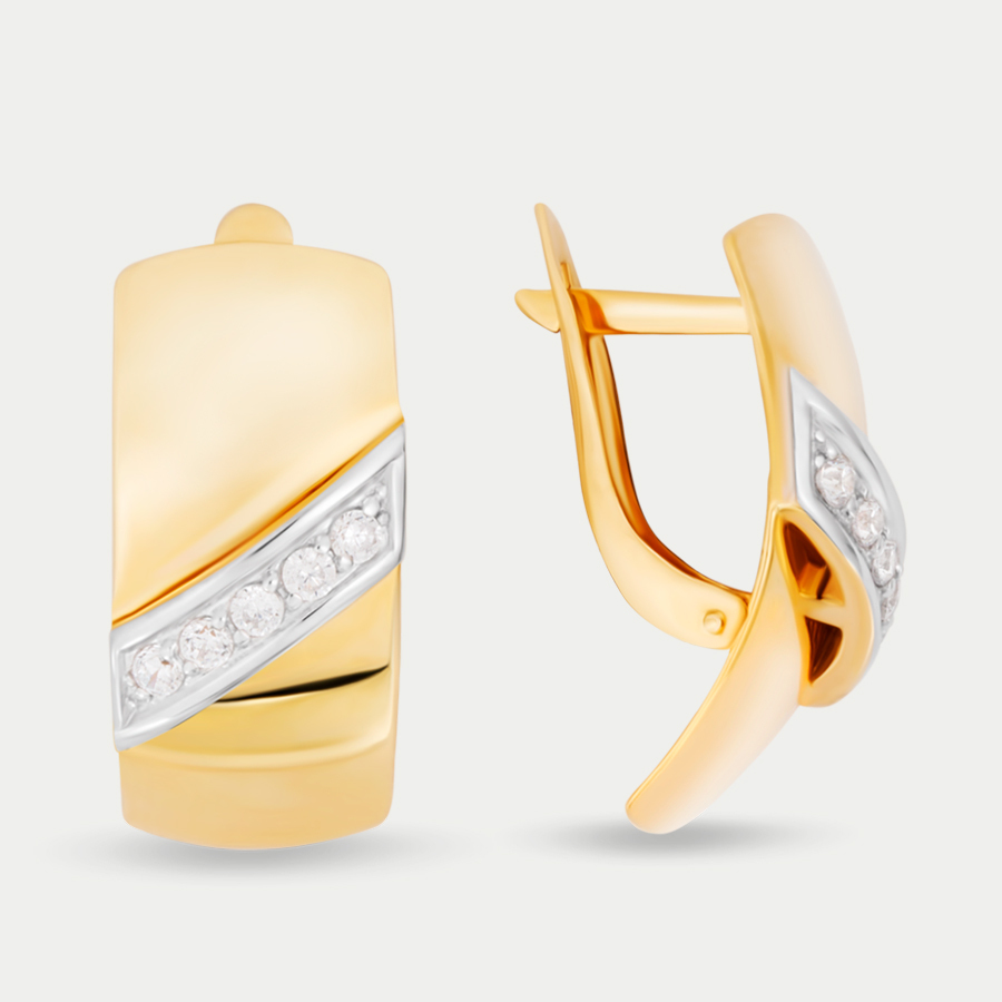 

Серьги из желтого золота Delta л125786, фианит, л125786