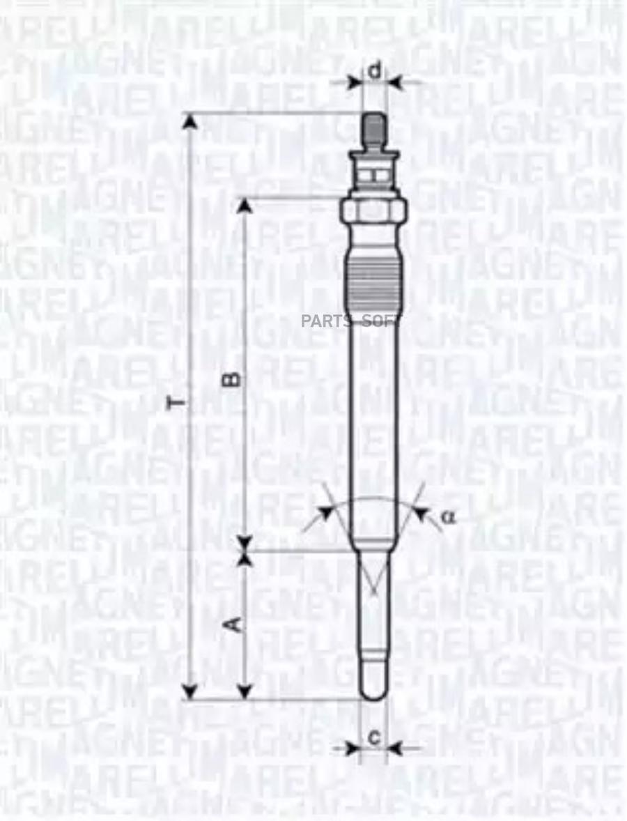 Свеча накаливания Magneti Marelli 62900001304