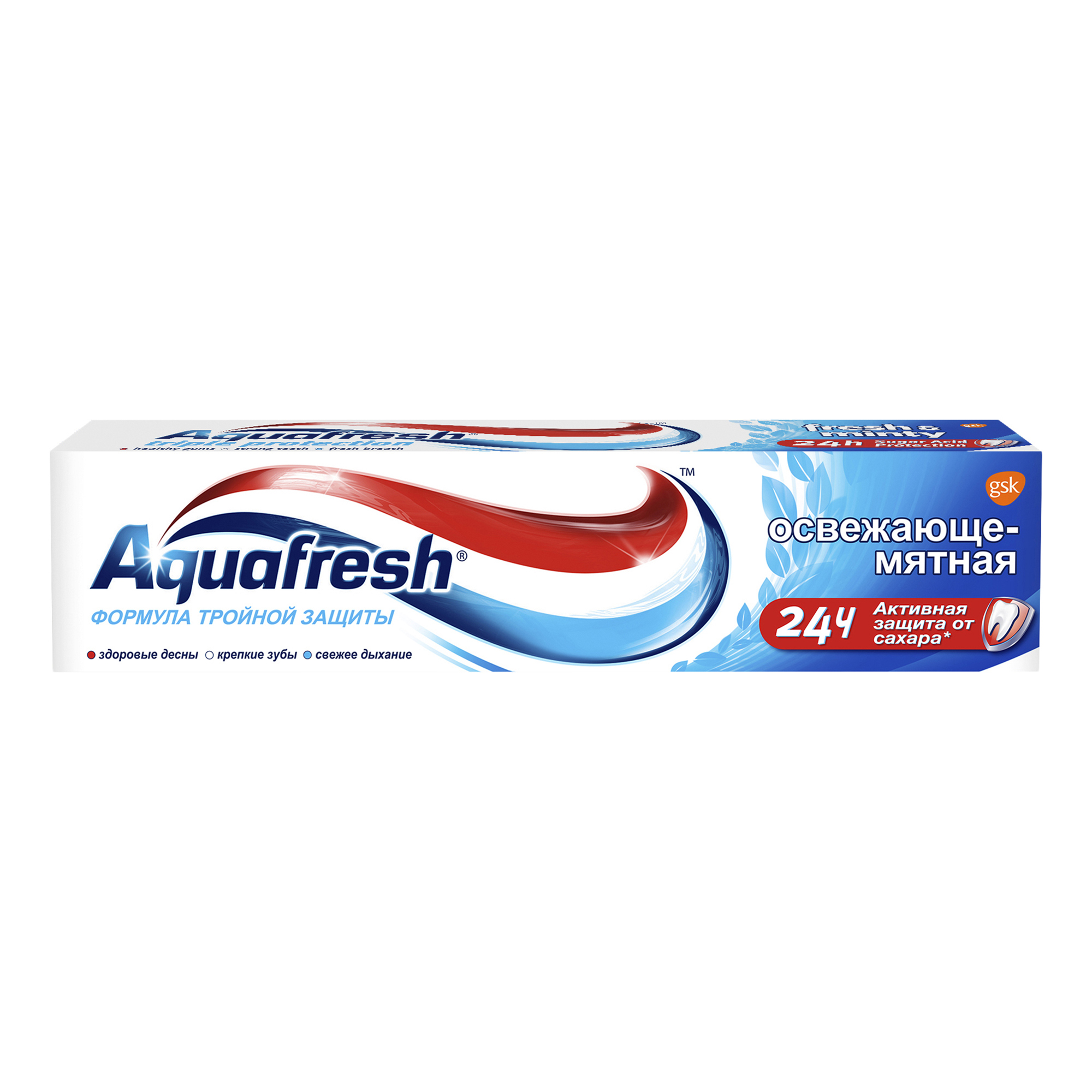 Зубная паста Aquafresh Тройная защита Освежающе-мятная 100 мл зубная паста aquafresh тройная защита мягко мятная 100 мл