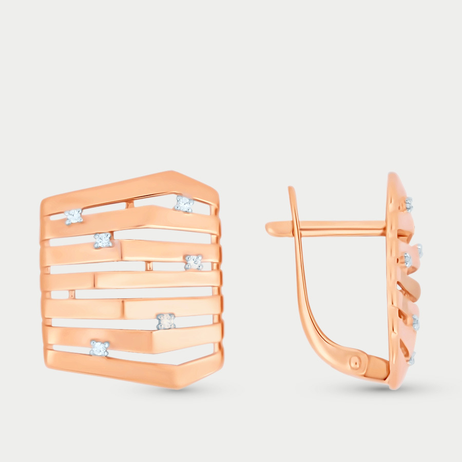

Серьги из розового золота Династия 012602-1102, фианит, 012602-1102