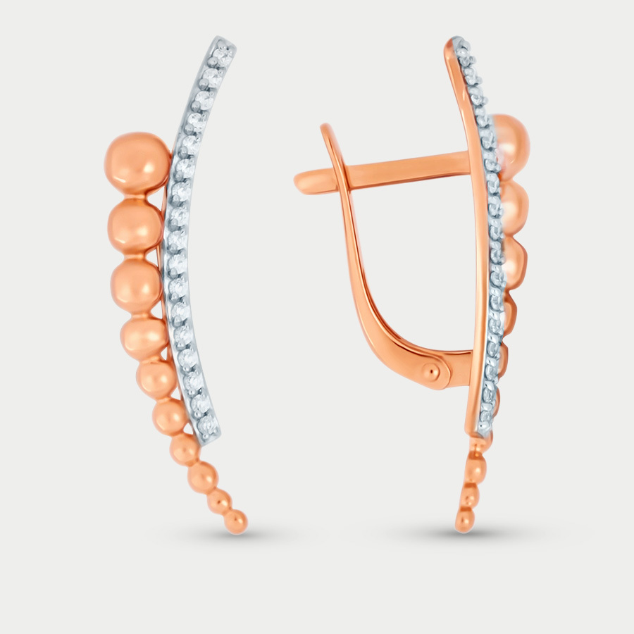 

Серьги из розового золота Династия 011882-1102, фианит, 011882-1102
