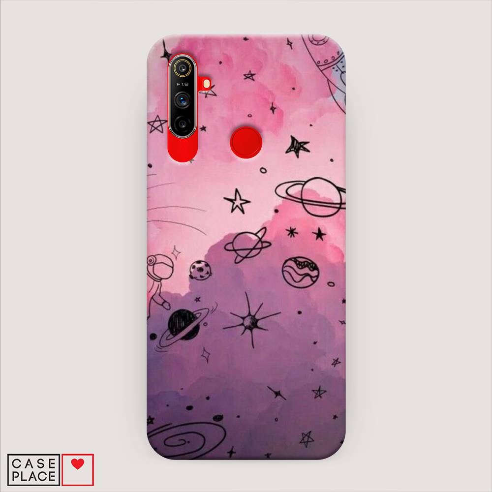 

Пластиковый чехол "Радуга планет 3" на Realme C3, 253020-3