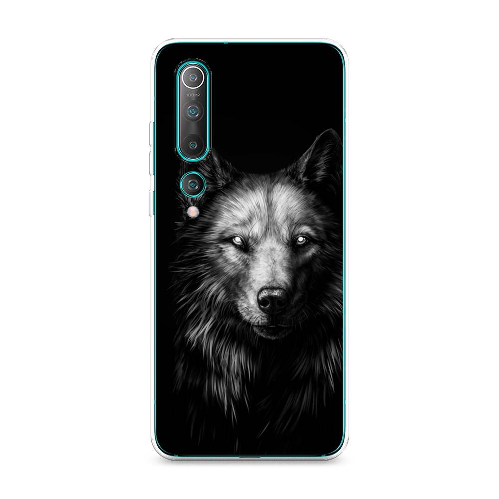 

Чехол Awog на Xiaomi Mi 10 "Волк черно белый", Разноцветный, 37550-1