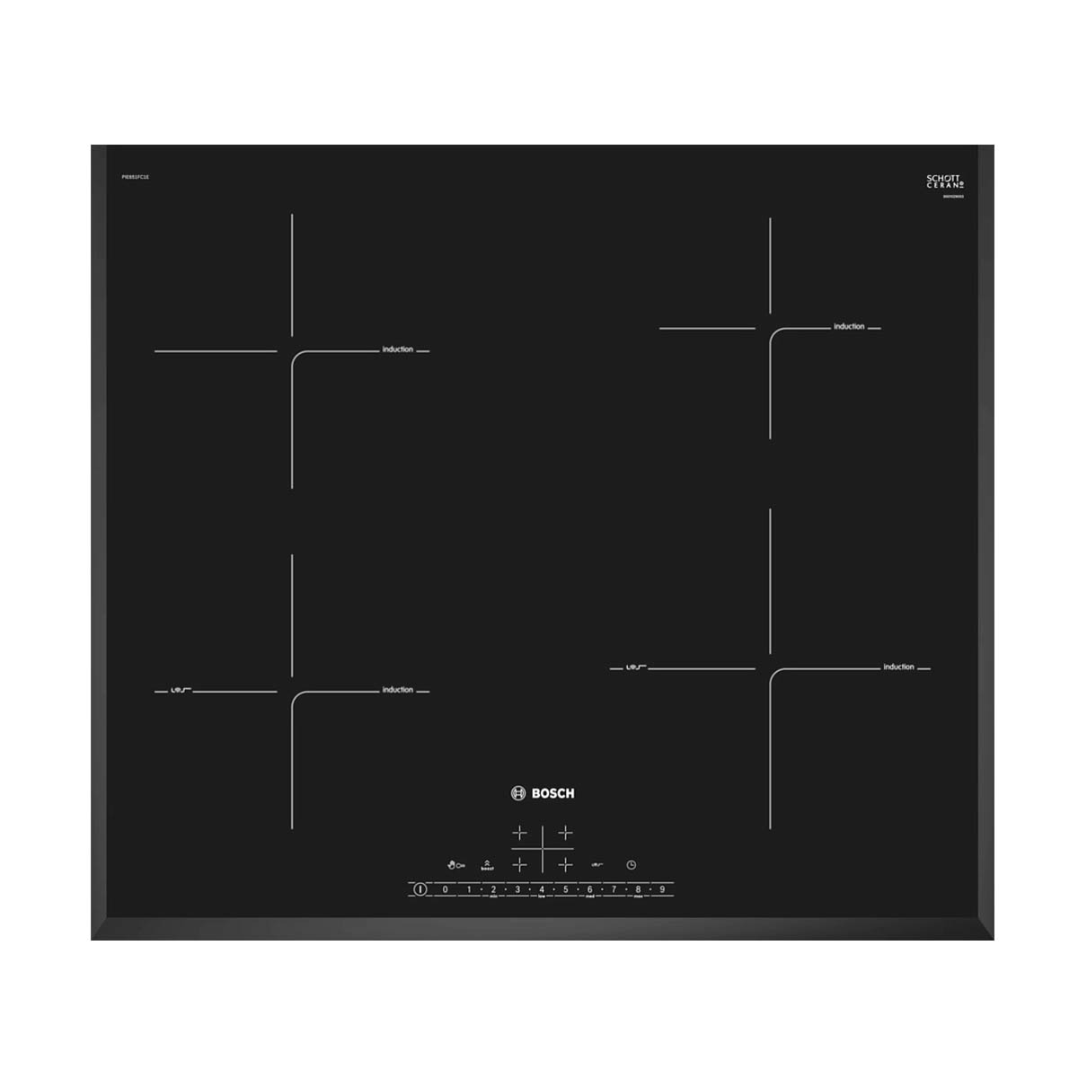 Встраиваемая варочная панель индукционная Bosch PIE651FC1E черный