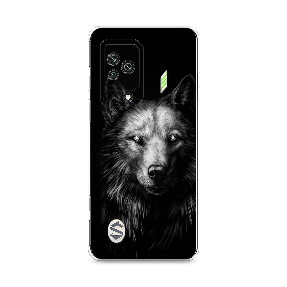 фото Силиконовый чехол "волк черно белый" на xiaomi black shark 5 awog