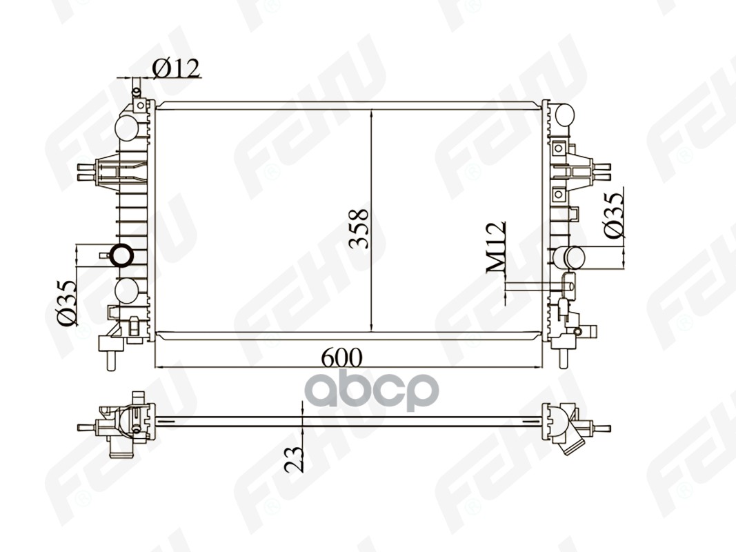 

FEHU Радиатор охлаждения (сборный) Opel Astra H (04-)/Zafira B (05-) 1.6i/1.8i MT