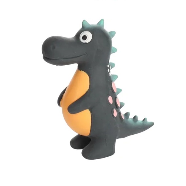 

Игрушка для собак Flamingo Puga Динозавр, с пищалкой, черный, латекс, 4,8х9,2х11,8 см, Динозавр